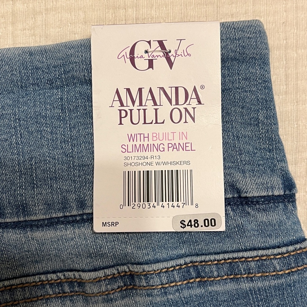 New With Tags Gloria Vanderbilt Light Blue Jeans Size 16 Short - Picture 3 of 8